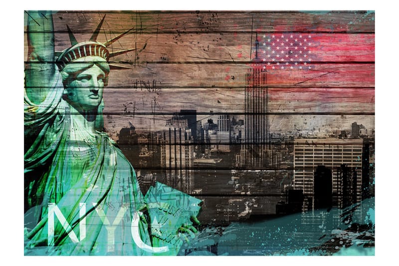 Fototapet NYC Symbols 350x245 - Artgeist sp. z o. o. - Inredning & dekor - Väggdekor - Tapeter & tapettillbehör - Fototapeter