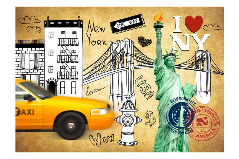 FOTOTAPET One Way New York 150x105 - Artgeist sp. z o. o. - Inredning & dekor - Väggdekor - Tapeter & tapettillbehör - Fototapeter