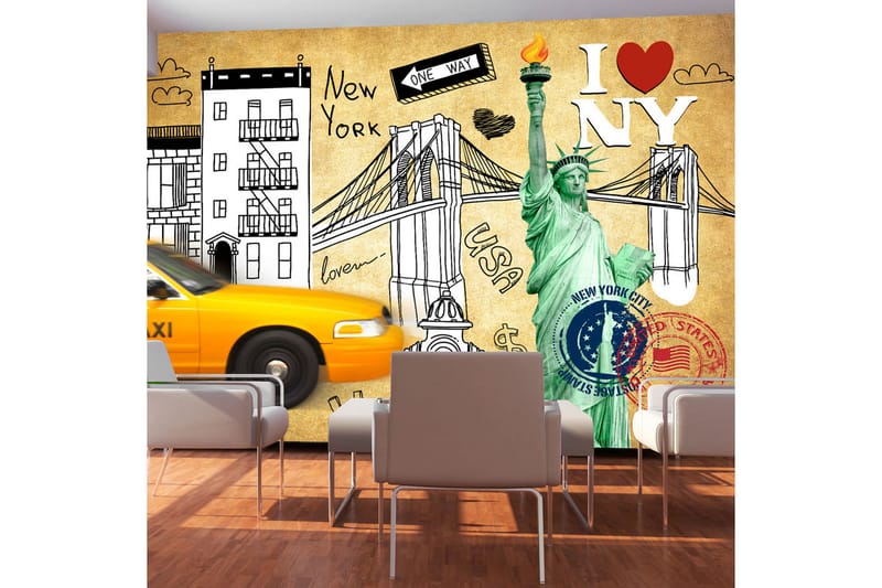 FOTOTAPET One Way New York 150x105 - Artgeist sp. z o. o. - Inredning & dekor - Väggdekor - Tapeter & tapettillbehör - Fototapeter