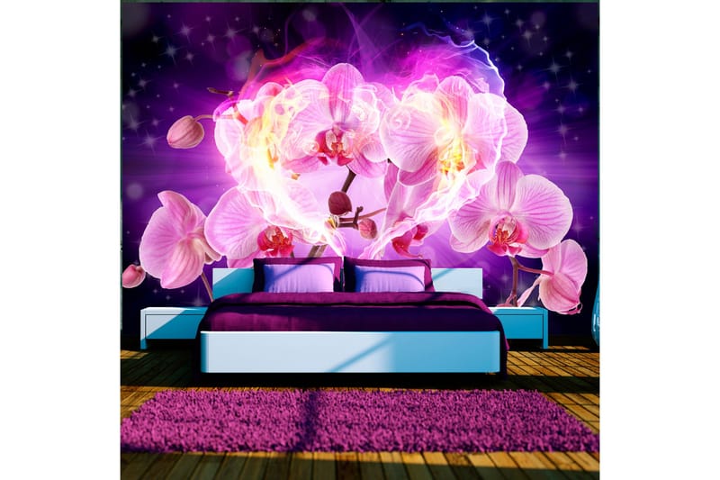 Fototapet Orchids In Flames 200x140, Artgeist sp. z o. o.