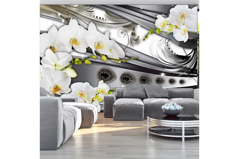 FOTOTAPET Orchids & Jewelry 100x70 - Artgeist sp. z o. o. - Inredning & dekor - Väggdekor - Tapeter & tapettillbehör - Fototapeter