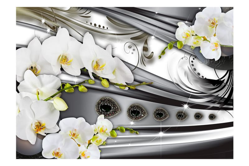 FOTOTAPET Orchids & Jewelry 200x140 - Artgeist sp. z o. o. - Inredning & dekor - Väggdekor - Tapeter & tapettillbehör - Fototapeter