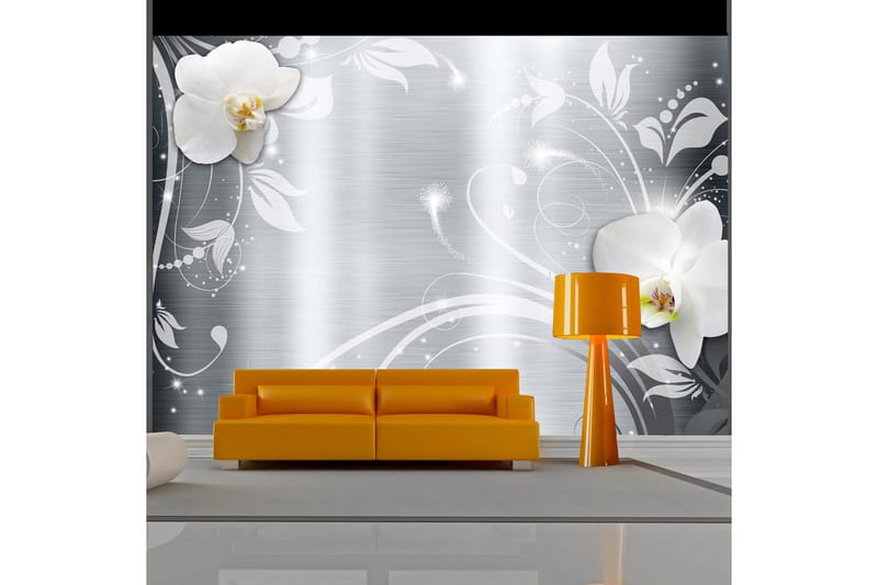 FOTOTAPET Orchids On Steel 200x140, Artgeist sp. z o. o.
