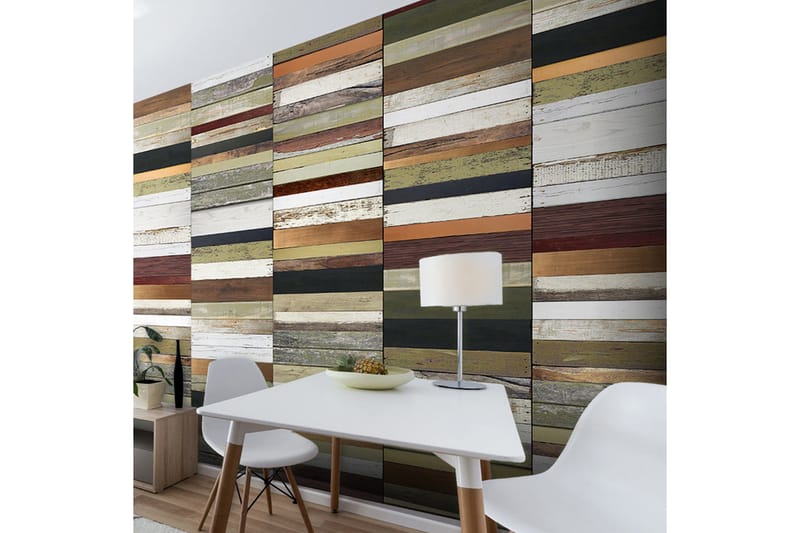 Fototapet Rainbow-Colored Wood Tones 50x1000, Artgeist sp. z o. o.
