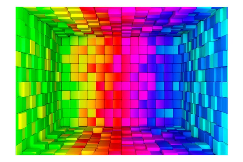 Fototapet Rainbow Cube 250x175 - Artgeist sp. z o. o. - Inredning & dekor - Väggdekor - Tapeter & tapettillbehör - Fototapeter