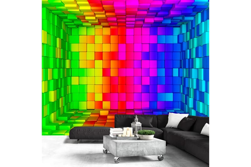 FOTOTAPET Rainbow Cube 250x175 - Artgeist sp. z o. o. - Fototapeter