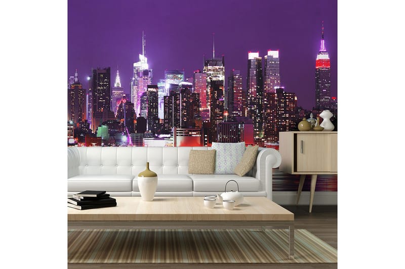 Fototapet Rainbow Stadens Ljus New York 450x270 - Artgeist sp. z o. o. - Inredning & dekor - Väggdekor - Tapeter & tapettillbehör - Fototapeter