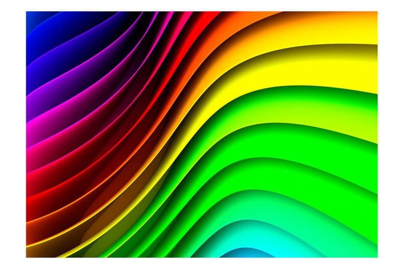 Fototapet Rainbow Waves 350x245 - Artgeist sp. z o. o. - Inredning & dekor - Väggdekor - Tapeter & tapettillbehör - Fototapeter