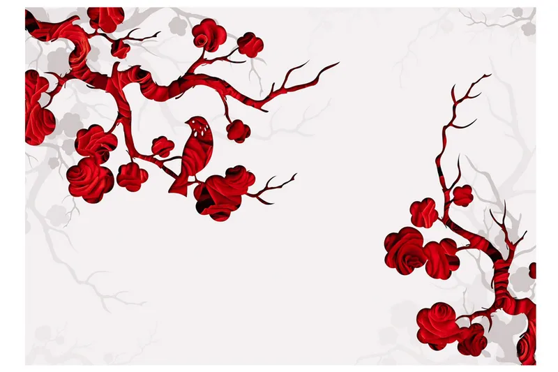 FOTOTAPET Red Bush 200x140 - Artgeist sp. z o. o. - Inredning & dekor - Väggdekor - Tapeter & tapettillbehör - Fototapeter