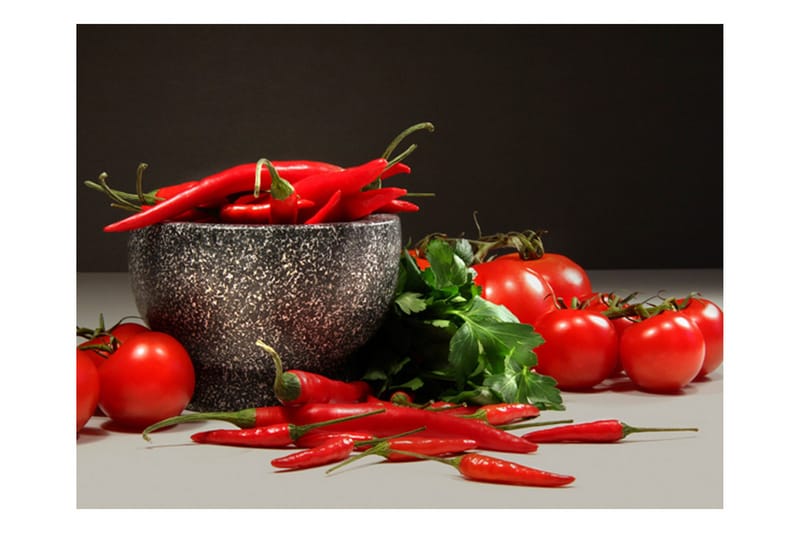 Fototapet Red Dychotomy 400x309 - Artgeist sp. z o. o. - Inredning & dekor - Väggdekor - Tapeter & tapettillbehör - Fototapeter