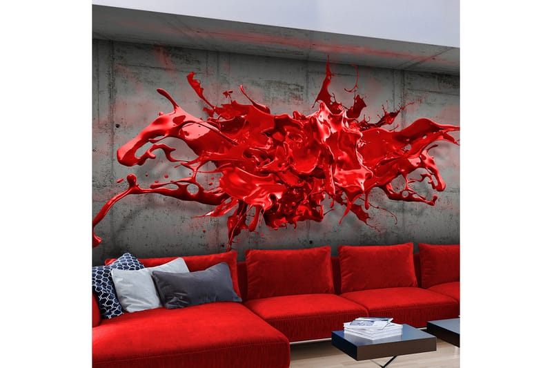 FOTOTAPET Red Ink Blot 300x210 - Artgeist sp. z o. o. - Inredning & dekor - Väggdekor - Tapeter & tapettillbehör - Fototapeter