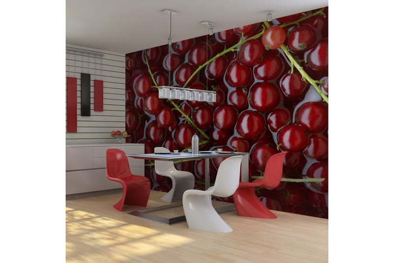 Fototapet Röda Vinbär Badade I Vatten 400x309 - Artgeist sp. z o. o. - Inredning & dekor - Väggdekor - Tapeter & tapettillbehör - Fototapeter