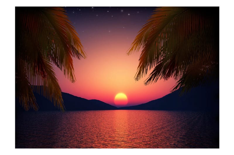 Fototapet Romantic Evening On The Beach 350x245 - Artgeist sp. z o. o. - Inredning & dekor - Väggdekor - Tapeter & tapettillbehör - Fototapeter