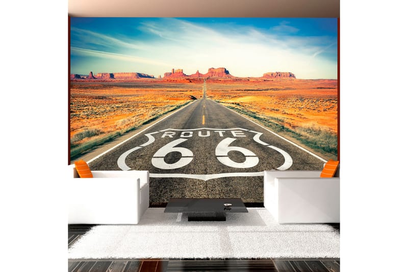 FOTOTAPET Route 66 200x140 - Artgeist sp. z o. o. - Inredning & dekor - Väggdekor - Tapeter & tapettillbehör - Fototapeter