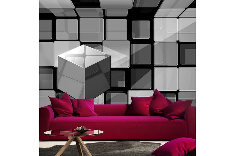 FOTOTAPET Rubik's Cube In Gray 250x175 - Artgeist sp. z o. o. - Inredning & dekor - Väggdekor - Tapeter & tapettillbehör - Fototapeter
