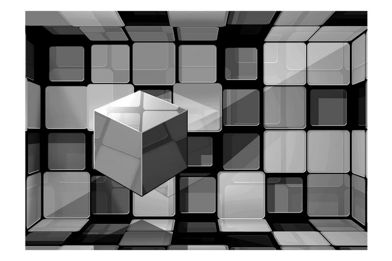 Fototapet Rubik's Cube In Gray 300x210 - Artgeist sp. z o. o. - Inredning & dekor - Väggdekor - Tapeter & tapettillbehör - Fototapeter