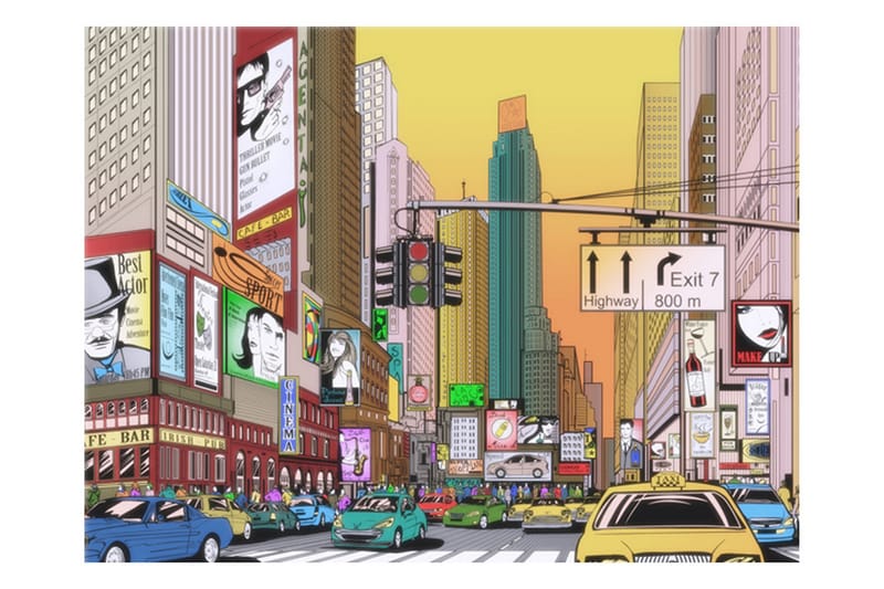 FOTOTAPET Rush Hour NY 350x270 - Artgeist sp. z o. o. - Inredning & dekor - Väggdekor - Tapeter & tapettillbehör - Fototapeter