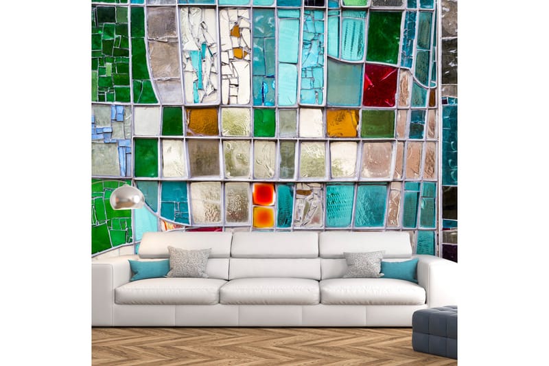 FOTOTAPET Sapphire Stained Glass 250x175 - Artgeist sp. z o. o. - Inredning & dekor - Väggdekor - Tapeter & tapettillbehör - Fototapeter