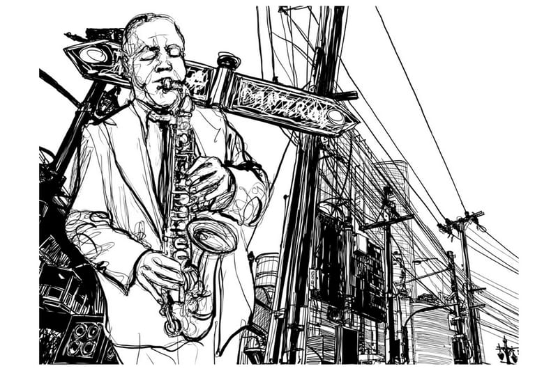 FOTOTAPET Saxophone Recital On Broadway 350x270, Artgeist sp. z o. o.