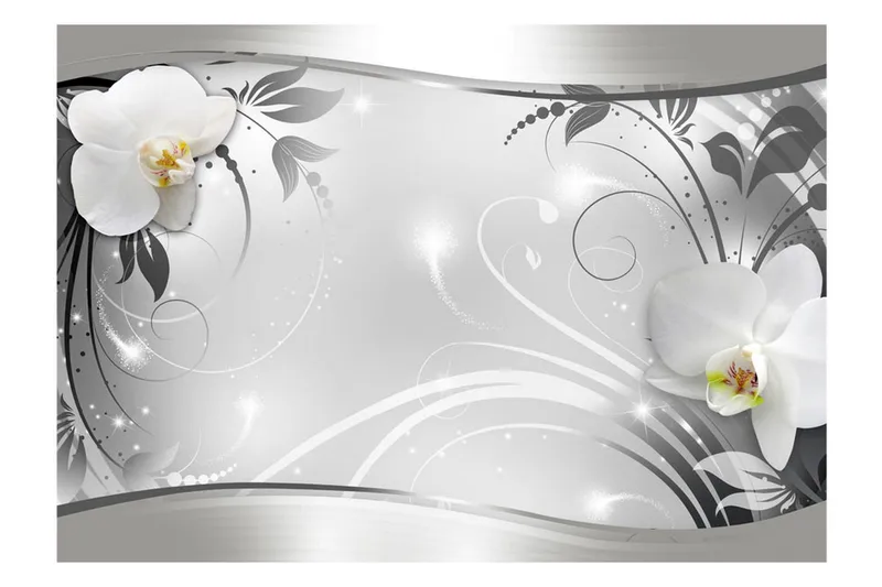 Fototapet Silver Abstract 250x175 - Artgeist sp. z o. o. - Inredning & dekor - Väggdekor - Tapeter & tapettillbehör - Fototapeter