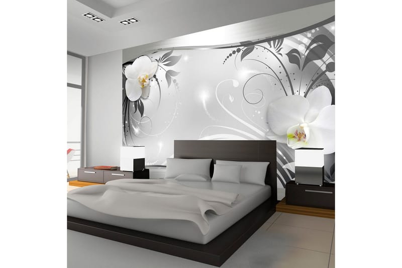 FOTOTAPET Silver Abstract 400x280, Artgeist sp. z o. o.