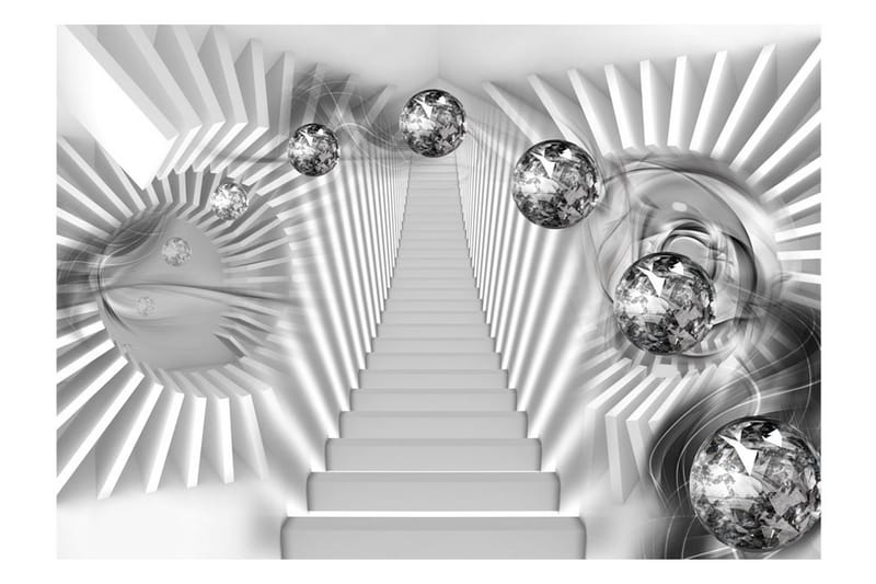 FOTOTAPET Silver Stairs 150x105 - Artgeist sp. z o. o. - Inredning & dekor - Väggdekor - Tapeter & tapettillbehör - Fototapeter