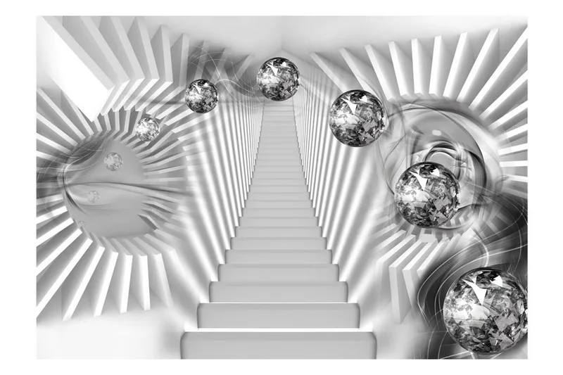 Fototapet Silver Stairs 400x280 - Artgeist sp. z o. o. - Inredning & dekor - Väggdekor - Tapeter & tapettillbehör - Fototapeter