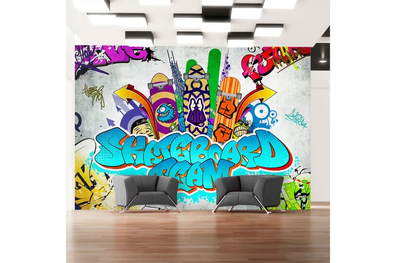 Fototapet Skateboard Team 200x140 - Artgeist sp. z o. o. - Inredning & dekor - Väggdekor - Tapeter & tapettillbehör - Fototapeter