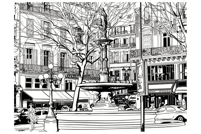 Fototapet Sketch Of Parisian Fountain 300x231, Artgeist sp. z o. o.
