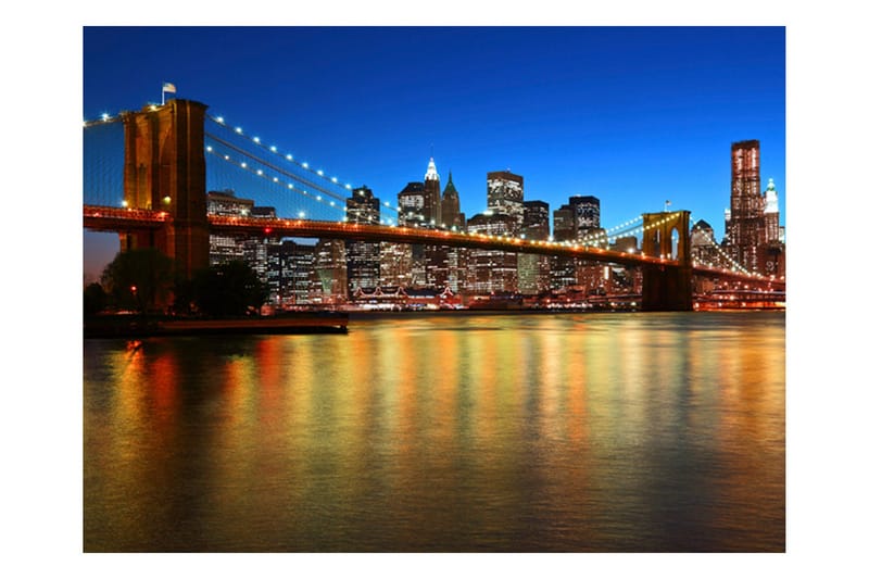 Fototapet Skymning Över Brooklyn Bridge 350x270 - Artgeist sp. z o. o. - Inredning & dekor - Väggdekor - Tapeter & tapettillbehör - Fototapeter