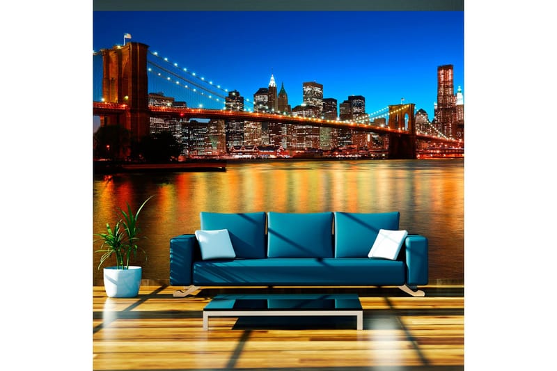 FOTOTAPET Skymning Över Brooklyn Bridge 400x309, Artgeist sp. z o. o.