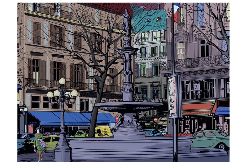 FOTOTAPET Skymning Över Den Parisiska Torget 350x270 - Artgeist sp. z o. o. - Inredning & dekor - Väggdekor - Tapeter & tapettillbehör - Fototapeter