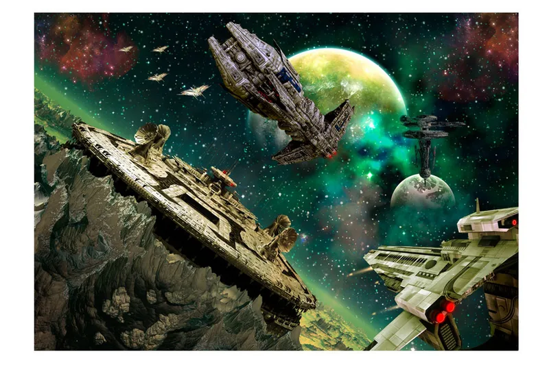 Fototapet Space Fleet 150x105 - Artgeist sp. z o. o. - Inredning & dekor - Väggdekor - Tapeter & tapettillbehör - Fototapeter