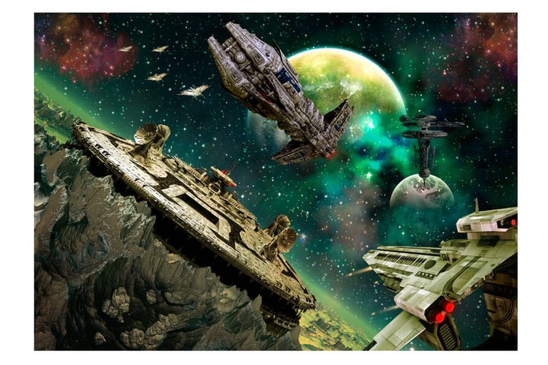Fototapet Space Fleet 400x280 - Artgeist sp. z o. o. - Inredning & dekor - Väggdekor - Tapeter & tapettillbehör - Fototapeter