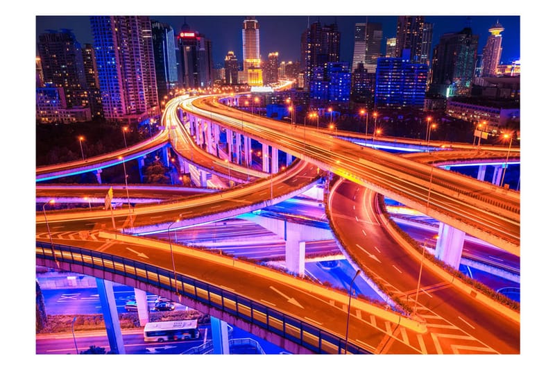 Fototapet Spiderweb Of Roads 200x140 - Artgeist sp. z o. o. - Inredning & dekor - Väggdekor - Tapeter & tapettillbehör - Fototapeter