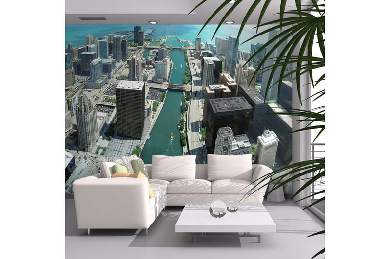 Fototapet Stadsbyggnadskonst Av Chicago 200x154 - Artgeist sp. z o. o. - Inredning & dekor - Väggdekor - Tapeter & tapettillbehör - Fototapeter