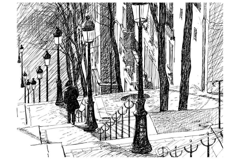 FOTOTAPET Stairs Montmartre 350x270, Artgeist sp. z o. o.
