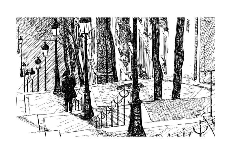 Fototapet Stairs Montmartre 450x270 - Artgeist sp. z o. o. - Inredning & dekor - Väggdekor - Tapeter & tapettillbehör - Fototapeter