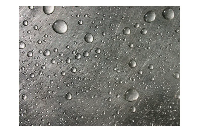 Fototapet Stålyta Med Vatten Droppar 250x193, Artgeist sp. z o. o.