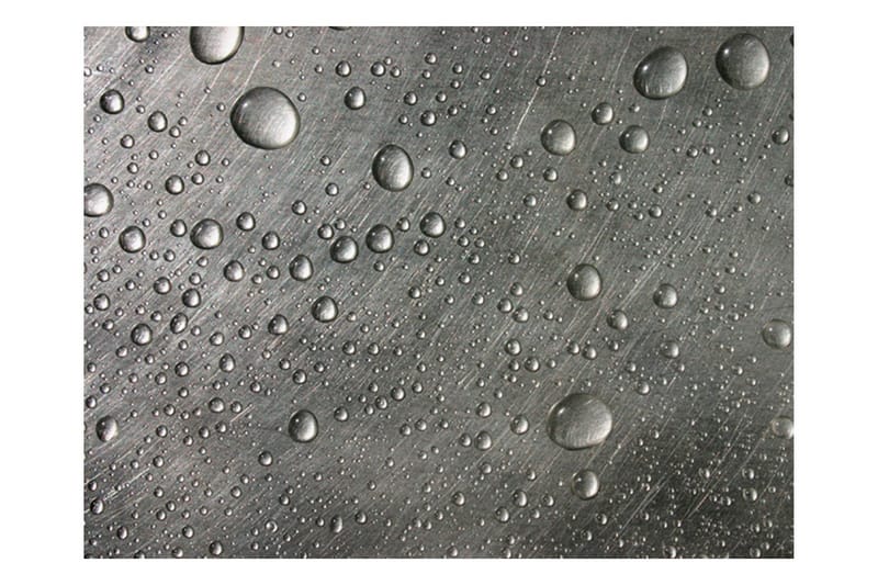 FOTOTAPET Stålyta Med Vatten Droppar 300x231, Artgeist sp. z o. o.