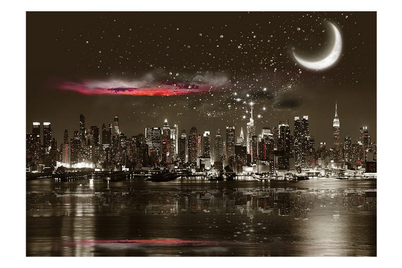 Fototapet Starry Night Over NY 100x70 - Artgeist sp. z o. o. - Inredning & dekor - Väggdekor - Tapeter & tapettillbehör - Fototapeter