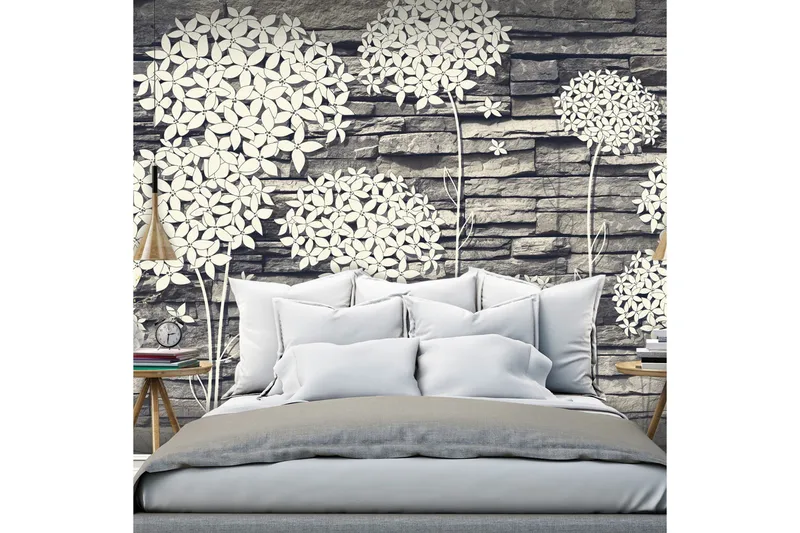 FOTOTAPET Stones Flowers 200x140, Artgeist sp. z o. o.