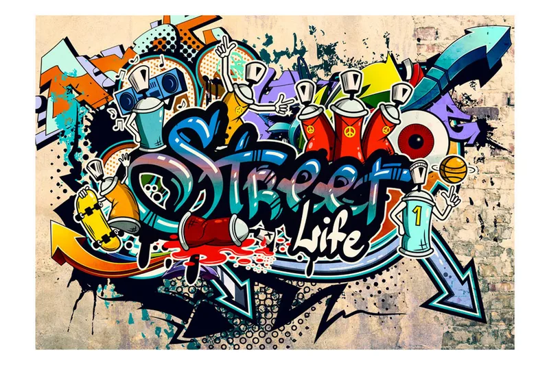 Fototapet Street Life 300x210 - Artgeist sp. z o. o. - Inredning & dekor - Väggdekor - Tapeter & tapettillbehör - Fototapeter
