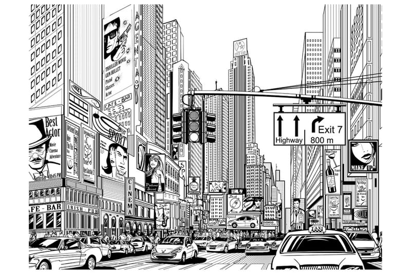 Fototapet Street New York City 300x231, Artgeist sp. z o. o.