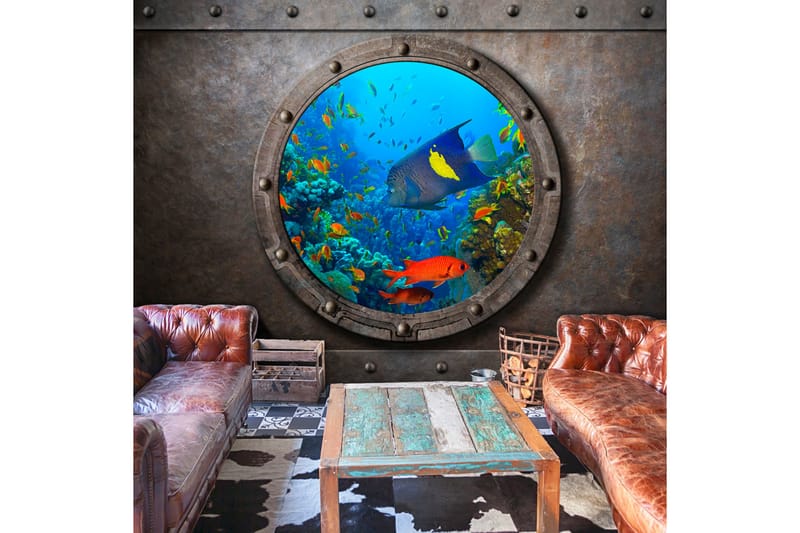 FOTOTAPET Submarine Window 100x70 - Artgeist sp. z o. o. - Inredning & dekor - Väggdekor - Tapeter & tapettillbehör - Fototapeter