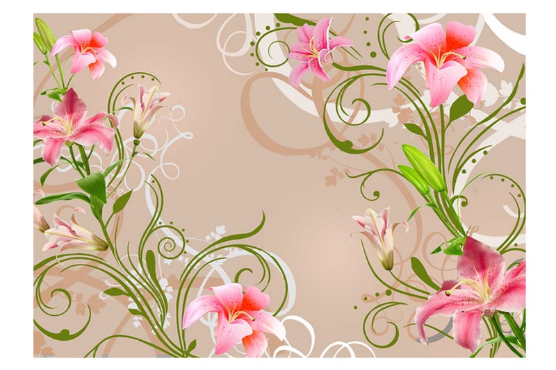 FOTOTAPET Subtle Beauty Of The Lilies 200x140 - Artgeist sp. z o. o. - Inredning & dekor - Väggdekor - Tapeter & tapettillbehör - Fototapeter