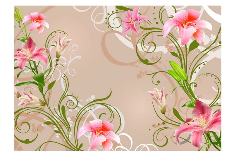 Fototapet Subtle Beauty Of The Lilies 350x245 - Artgeist sp. z o. o. - Inredning & dekor - Väggdekor - Tapeter & tapettillbehör - Fototapeter