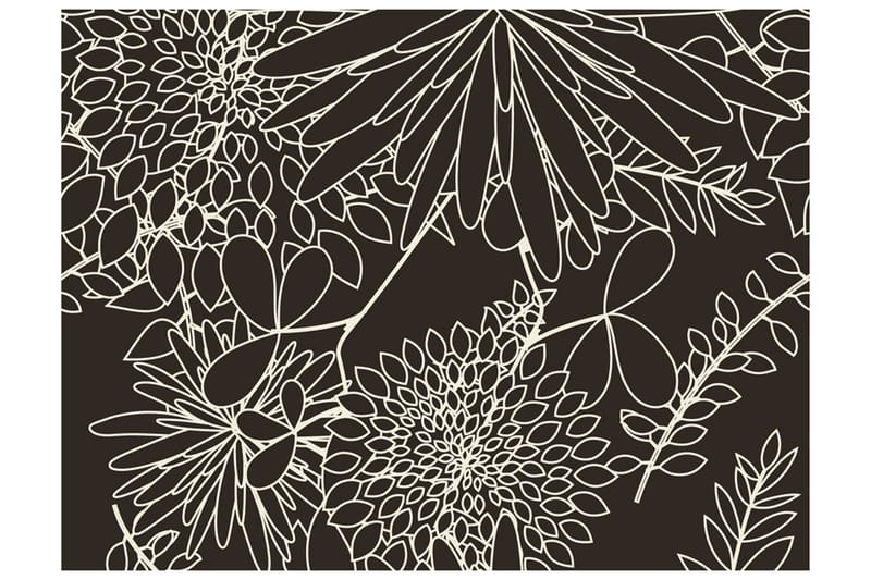 Fototapet Svart Och Vit Blommig Bakgrund 350x270, Artgeist sp. z o. o.