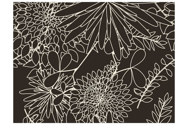 FOTOTAPET Svart Och Vit Blommig Bakgrund 350x270, Artgeist sp. z o. o.