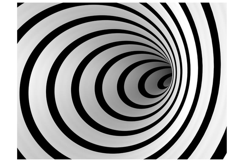 Fototapet Svart Och Vitt 3D Tunnel 350x270 - Artgeist sp. z o. o. - Inredning & dekor - Väggdekor - Tapeter & tapettillbehör - Fototapeter